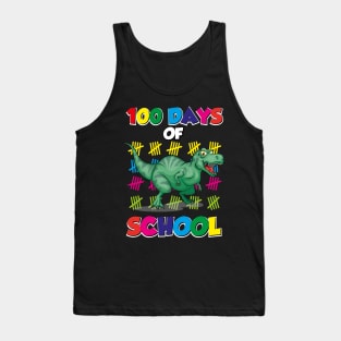 100 days of school T-Rex dinosaur Tank Top